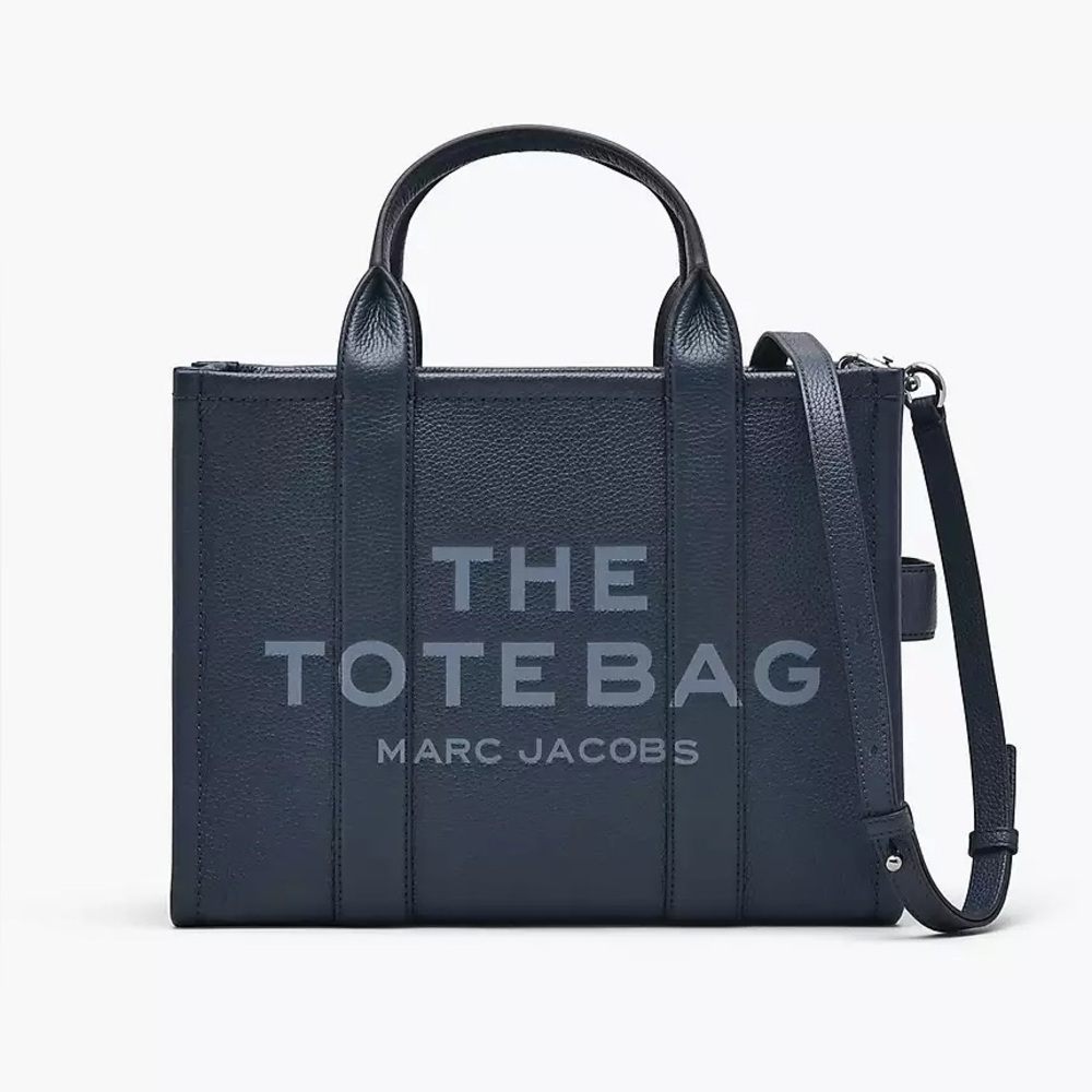 Marc Jacobs Leather Medium Tote Bag - Blue Sea